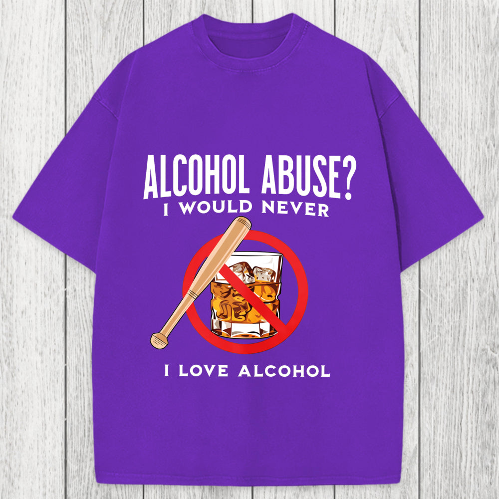 Tokyosol Alcohol Abuser Funny Washed T-Shirt