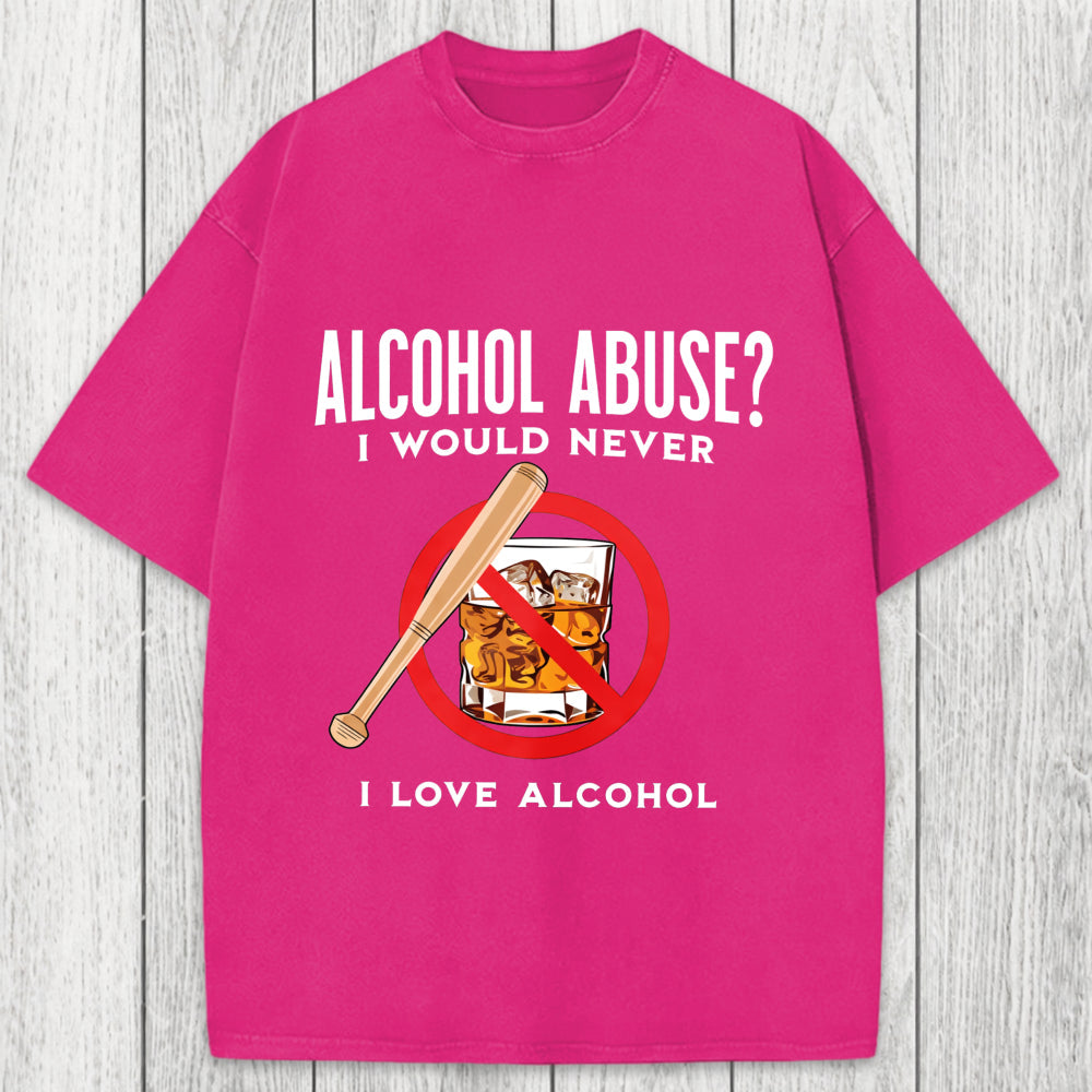 Tokyosol Alcohol Abuser Funny Washed T-Shirt
