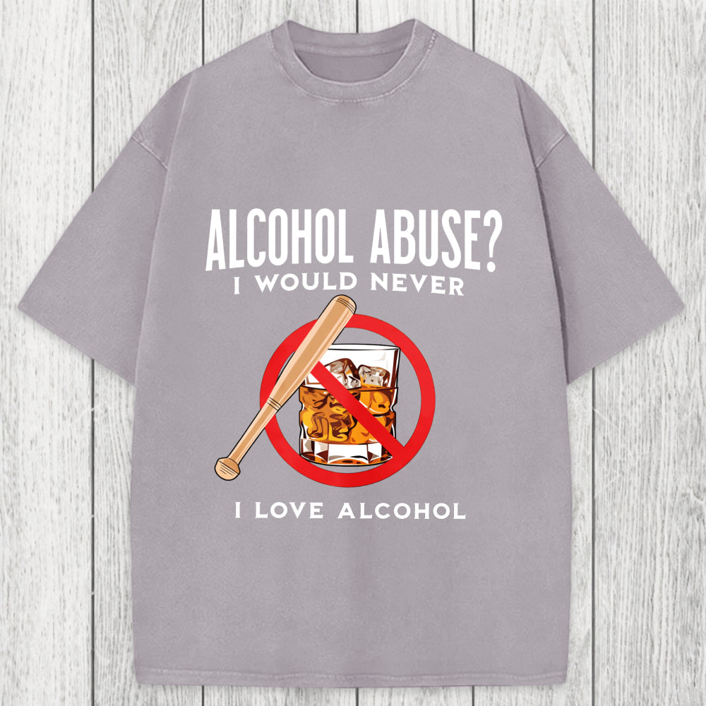 Tokyosol Alcohol Abuser Funny Washed T-Shirt