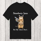 Tokyosol Strawberry Jams But My Glock Don't Funny Cat Classic T-Shirt
