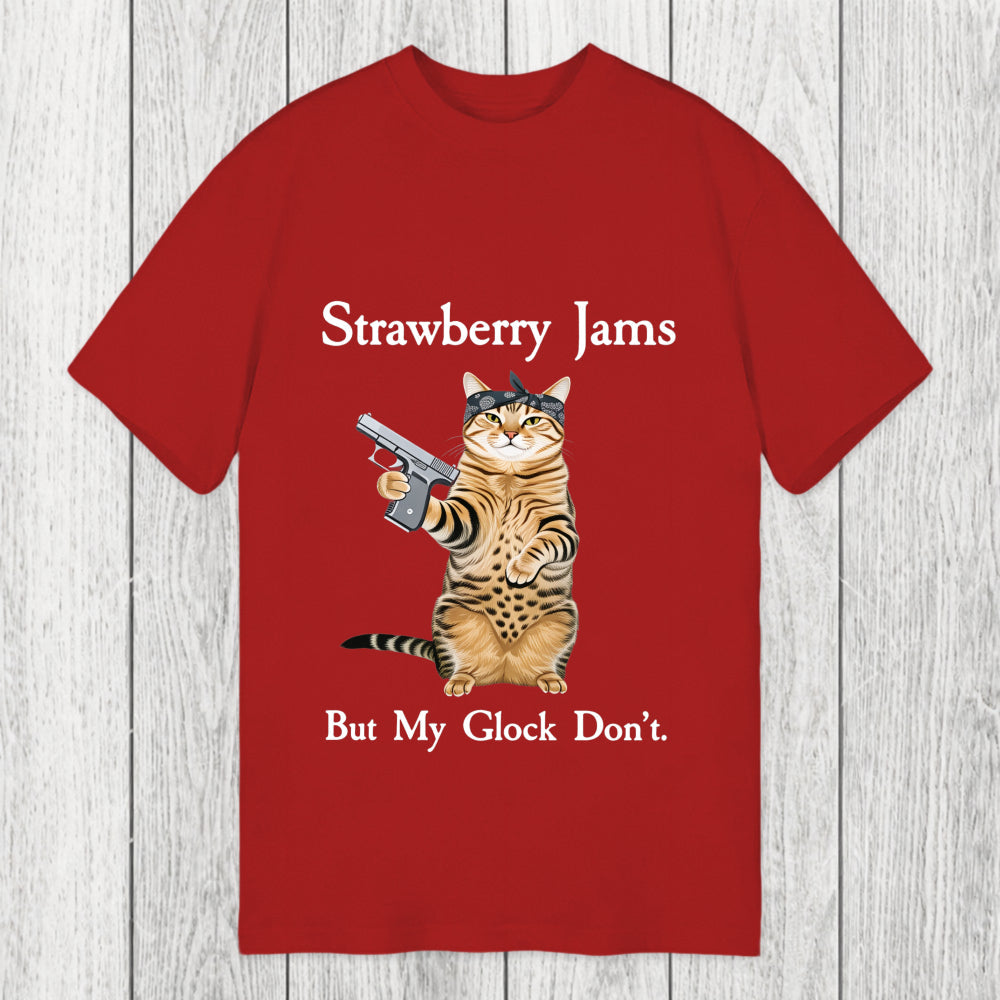 Tokyosol Strawberry Jams But My Glock Don't Funny Cat Classic T-Shirt