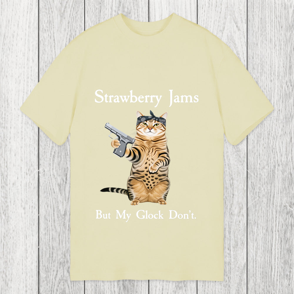 Tokyosol Strawberry Jams But My Glock Don't Funny Cat Classic T-Shirt