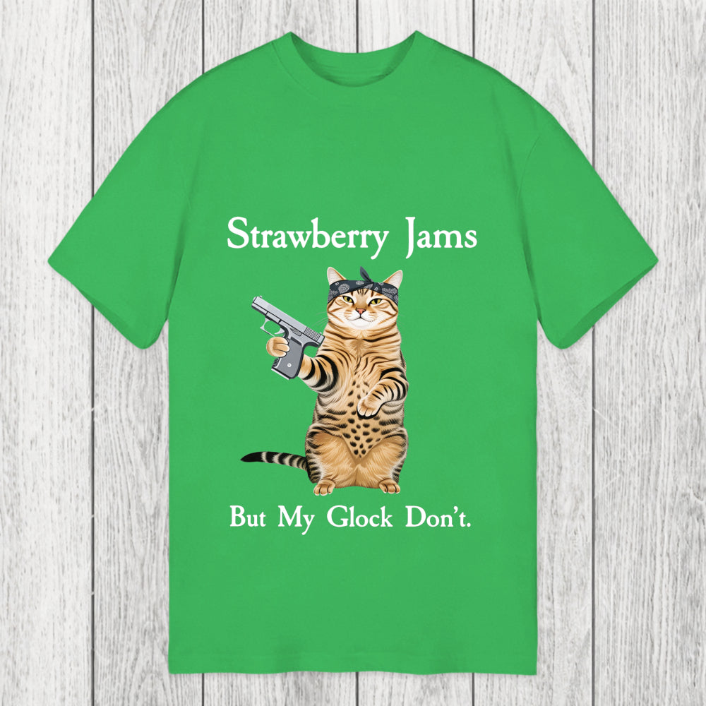 Tokyosol Strawberry Jams But My Glock Don't Funny Cat Classic T-Shirt
