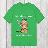 Tokyosol Strawberry Jams But My Glock Don't Funny Cat Classic T-Shirt