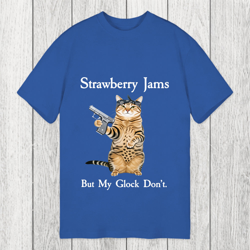Tokyosol Strawberry Jams But My Glock Don't Funny Cat Classic T-Shirt