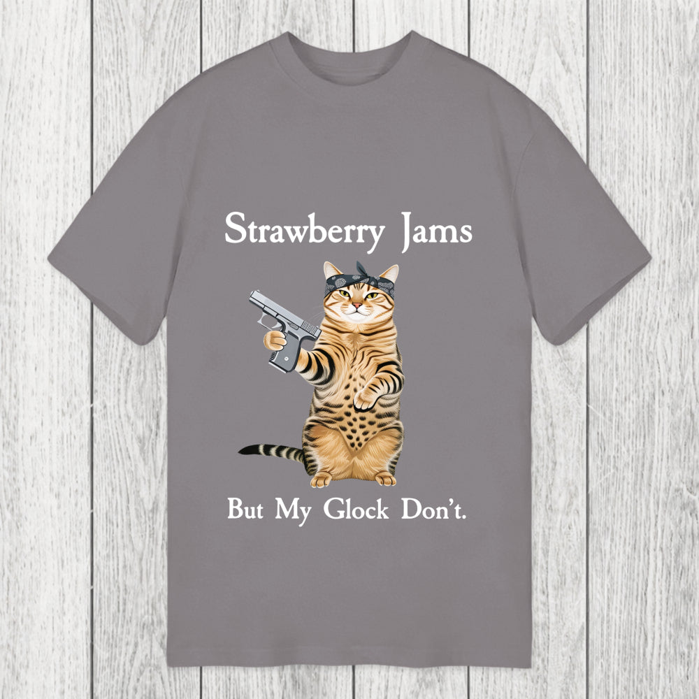 Tokyosol Strawberry Jams But My Glock Don't Funny Cat Classic T-Shirt