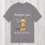 Tokyosol Strawberry Jams But My Glock Don't Funny Cat Classic T-Shirt