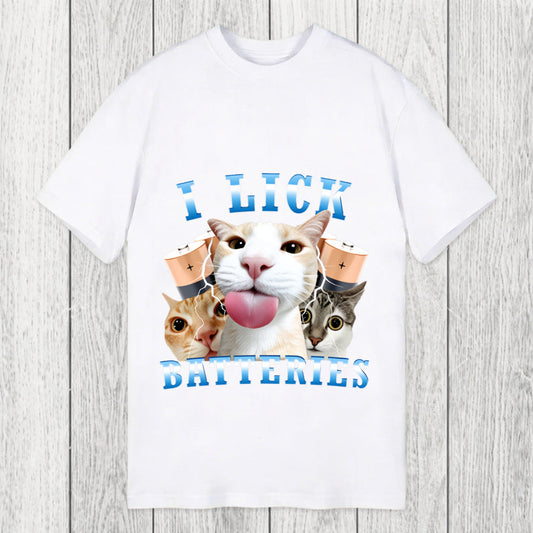 Tokyosol I Lick Batteries Funny Cat Meme Classic T-Shirt