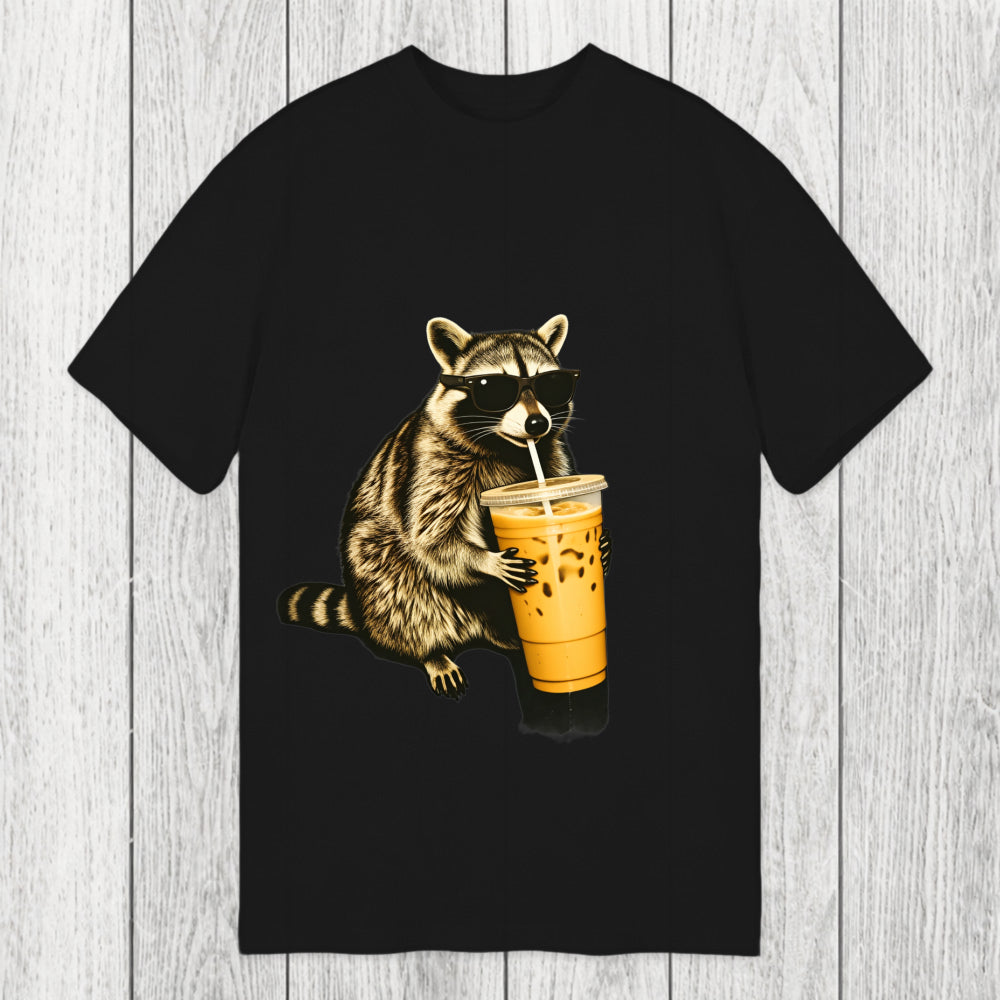 Tokyosol Racoon with a Ice Coffee Classic T-Shirt