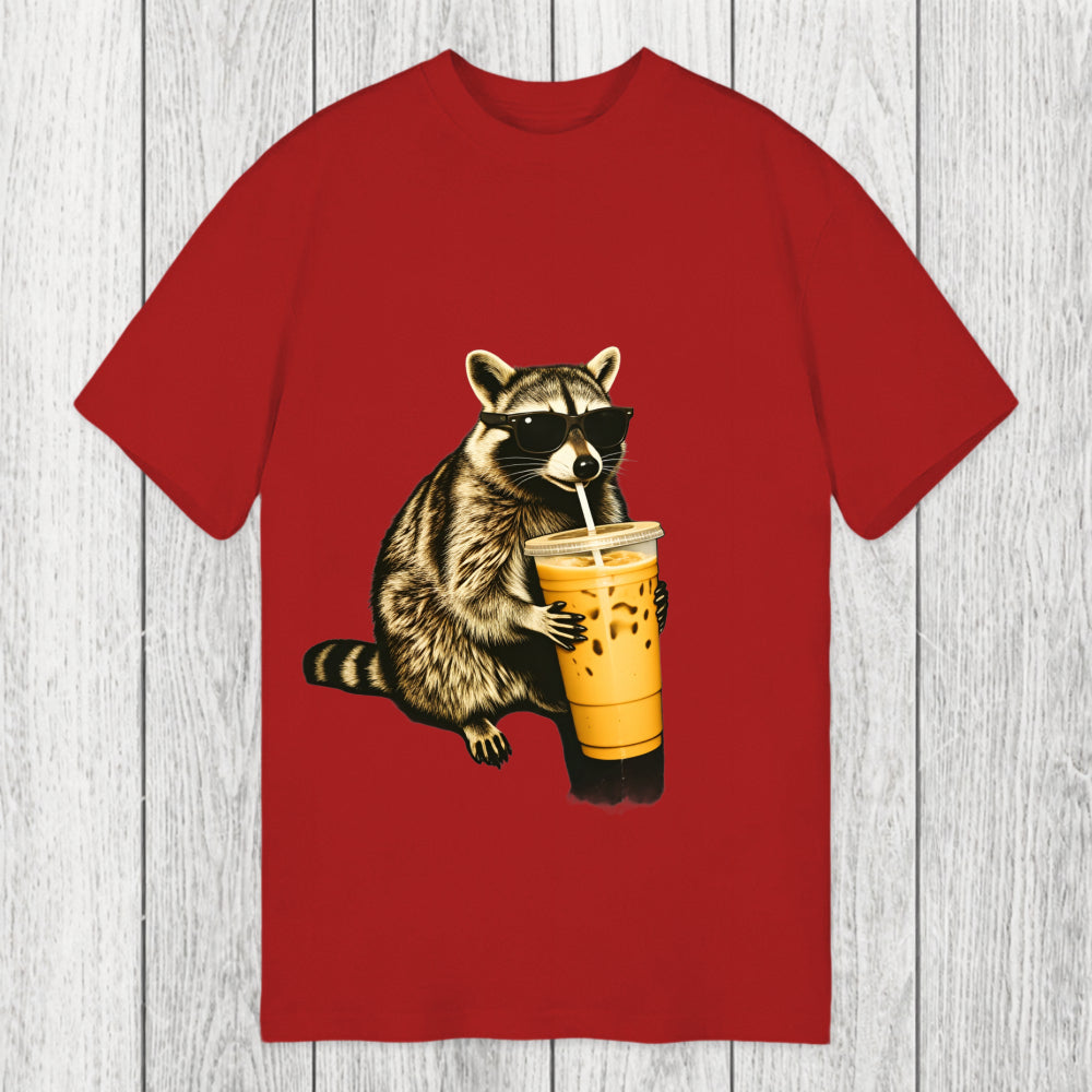 Tokyosol Racoon with a Ice Coffee Classic T-Shirt