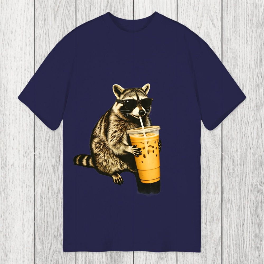 Tokyosol Racoon with a Ice Coffee Classic T-Shirt