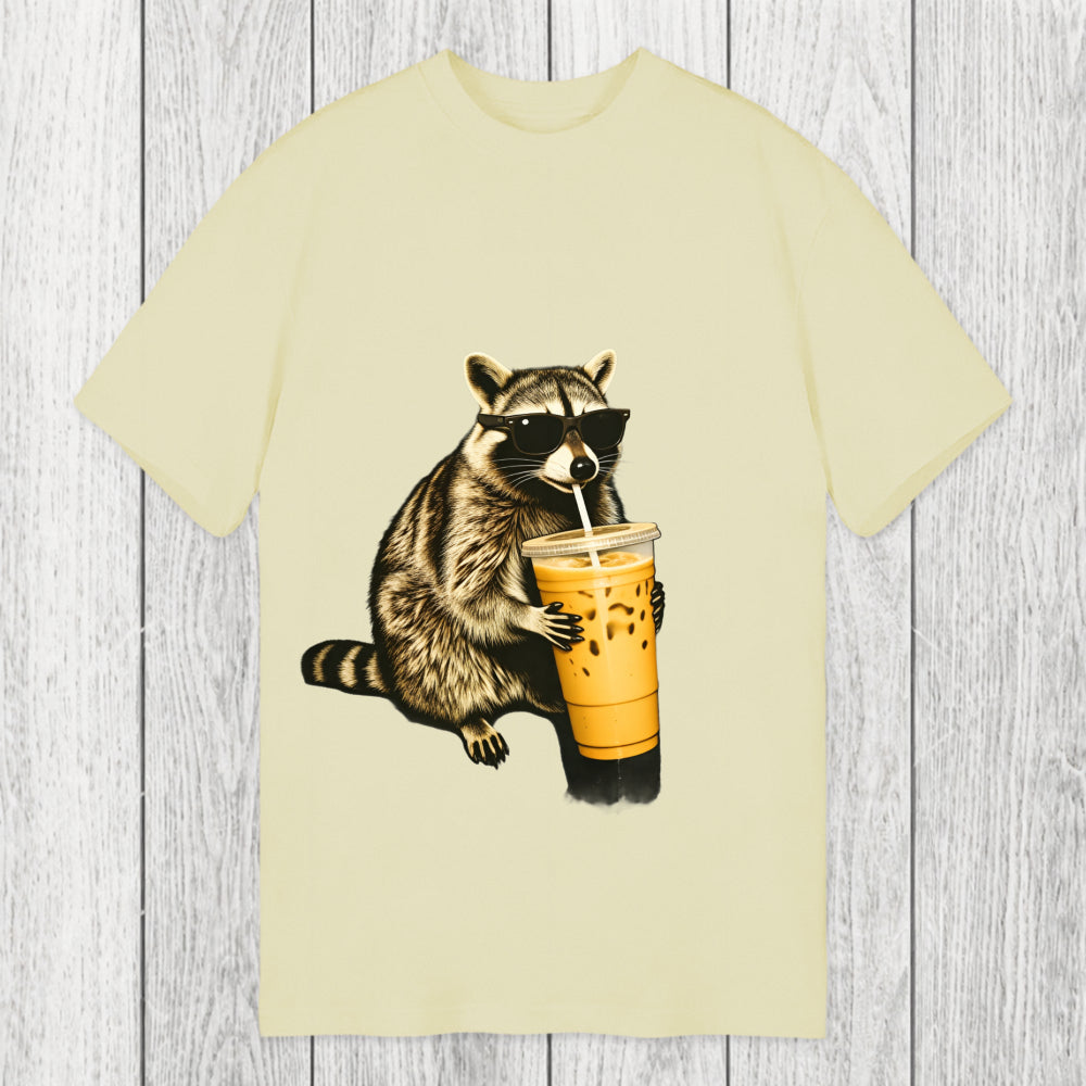 Tokyosol Racoon with a Ice Coffee Classic T-Shirt