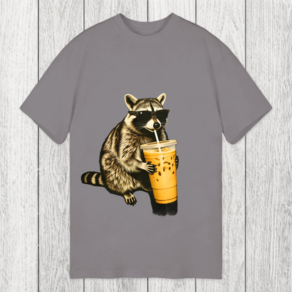 Tokyosol Racoon with a Ice Coffee Classic T-Shirt