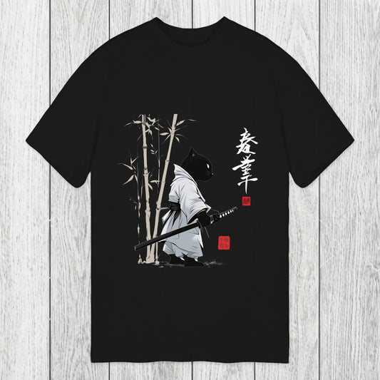 Tokyosol Samurai Cat Japanese Kanji Classic T-Shirt