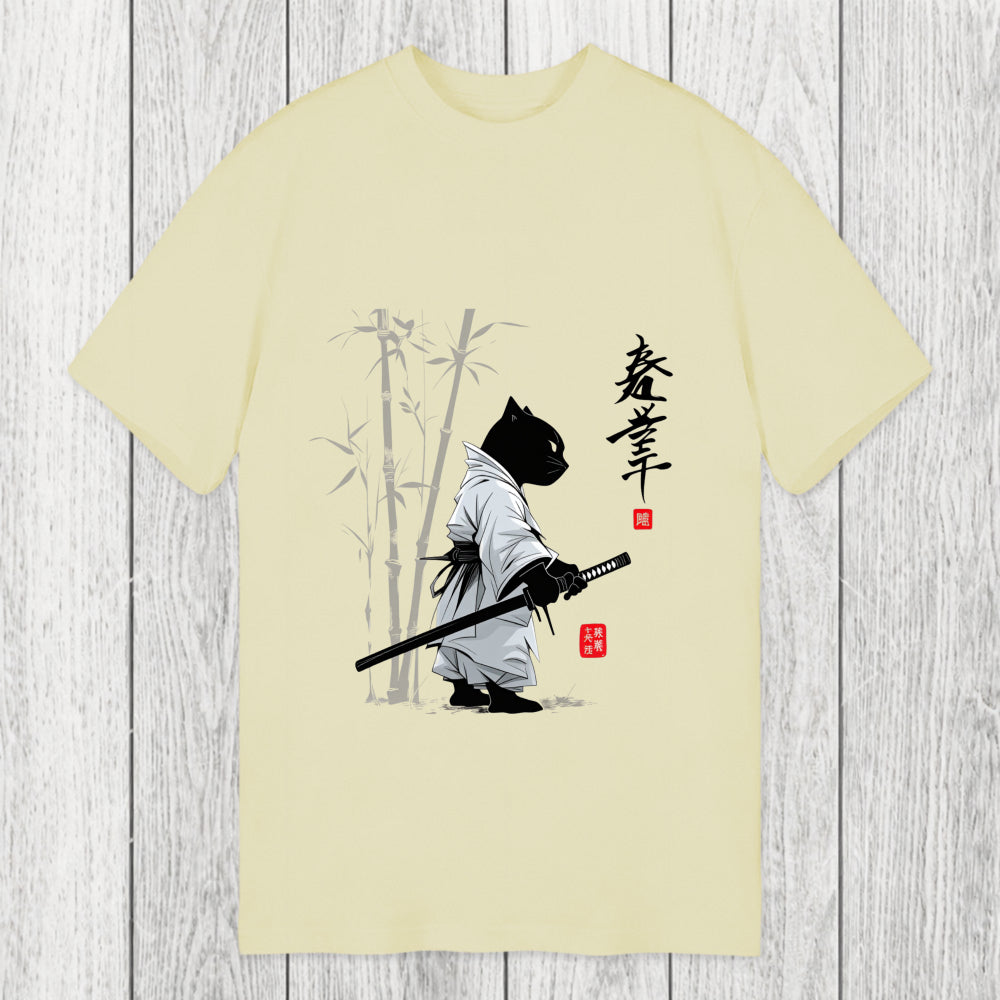 Tokyosol Samurai Cat Japanese Kanji Classic T-Shirt