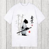 Tokyosol Samurai Cat Japanese Kanji Classic T-Shirt
