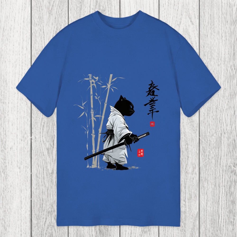 Tokyosol Samurai Cat Japanese Kanji Classic T-Shirt