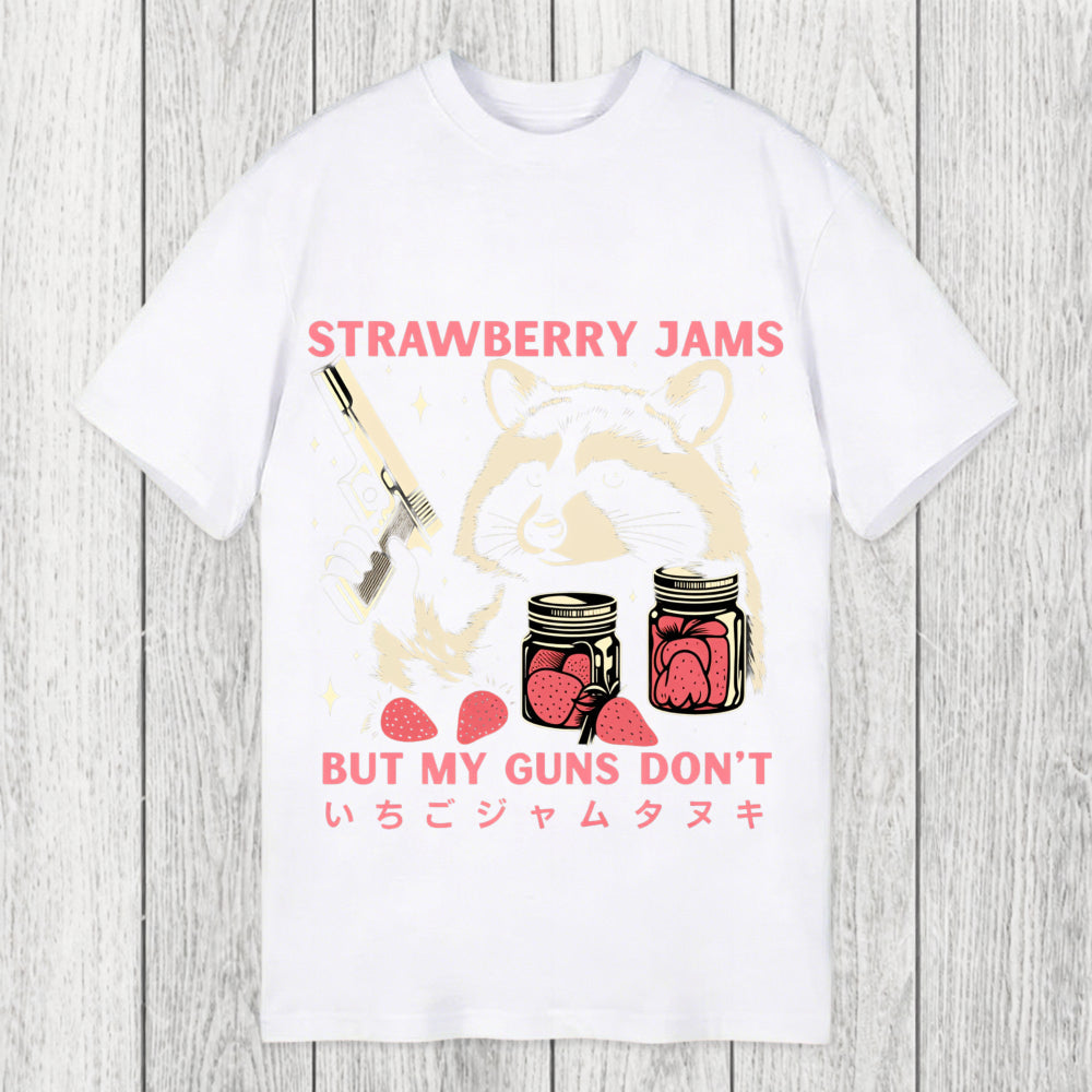 Tokyosol Strawberry Jams Funny Raccoon Classic T-Shirt