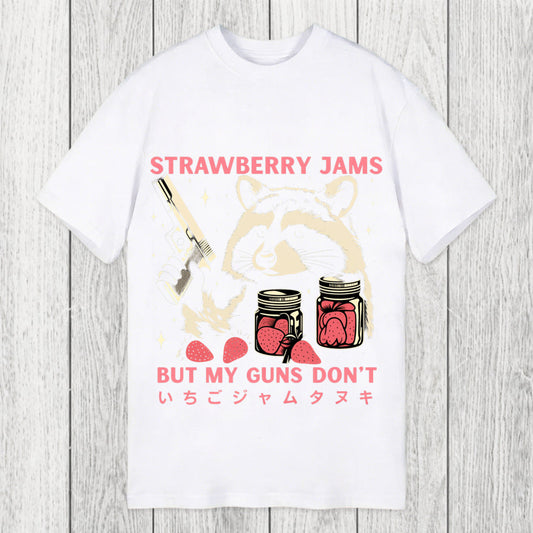 Tokyosol Strawberry Jams Funny Raccoon Classic T-Shirt