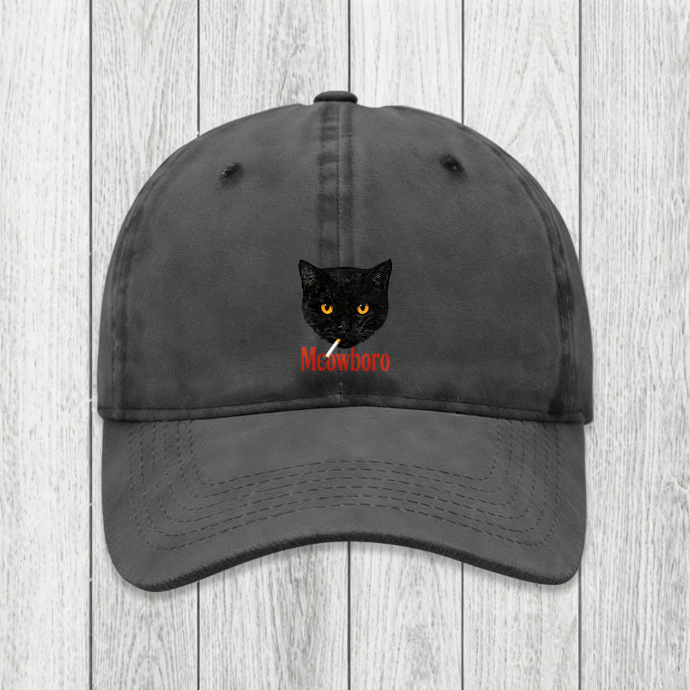 Tokyosol Smoking Black Cat Vintage Washed Cap
