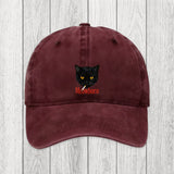 Tokyosol Smoking Black Cat Vintage Washed Cap