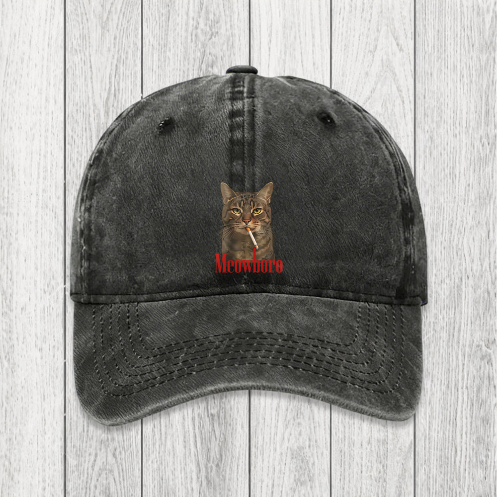 Tokyosol Funny Realistic Cat Meme Washed Cap