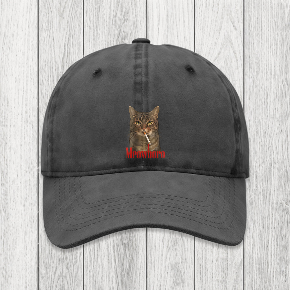 Tokyosol Funny Realistic Cat Meme Washed Cap