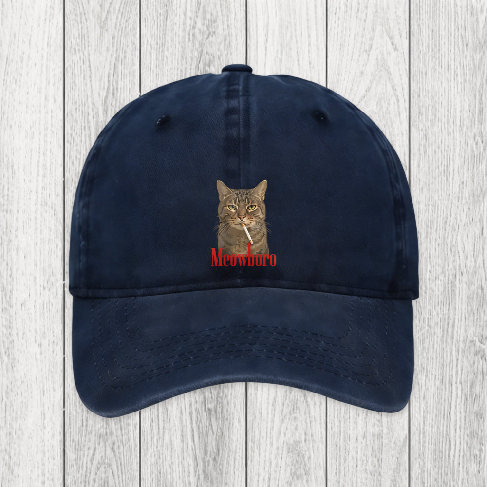 Tokyosol Funny Realistic Cat Meme Washed Cap
