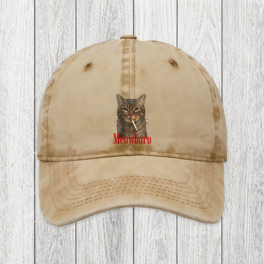 Tokyosol Funny Realistic Cat Meme Washed Cap