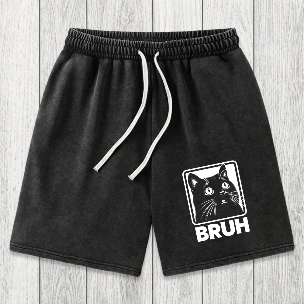 Tokyosol BRUH Cat Washed Shorts
