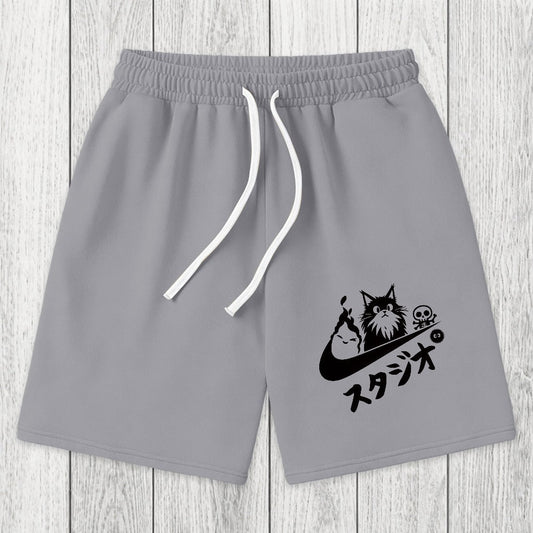Tokyosol Black Cat Vintage Washed Shorts