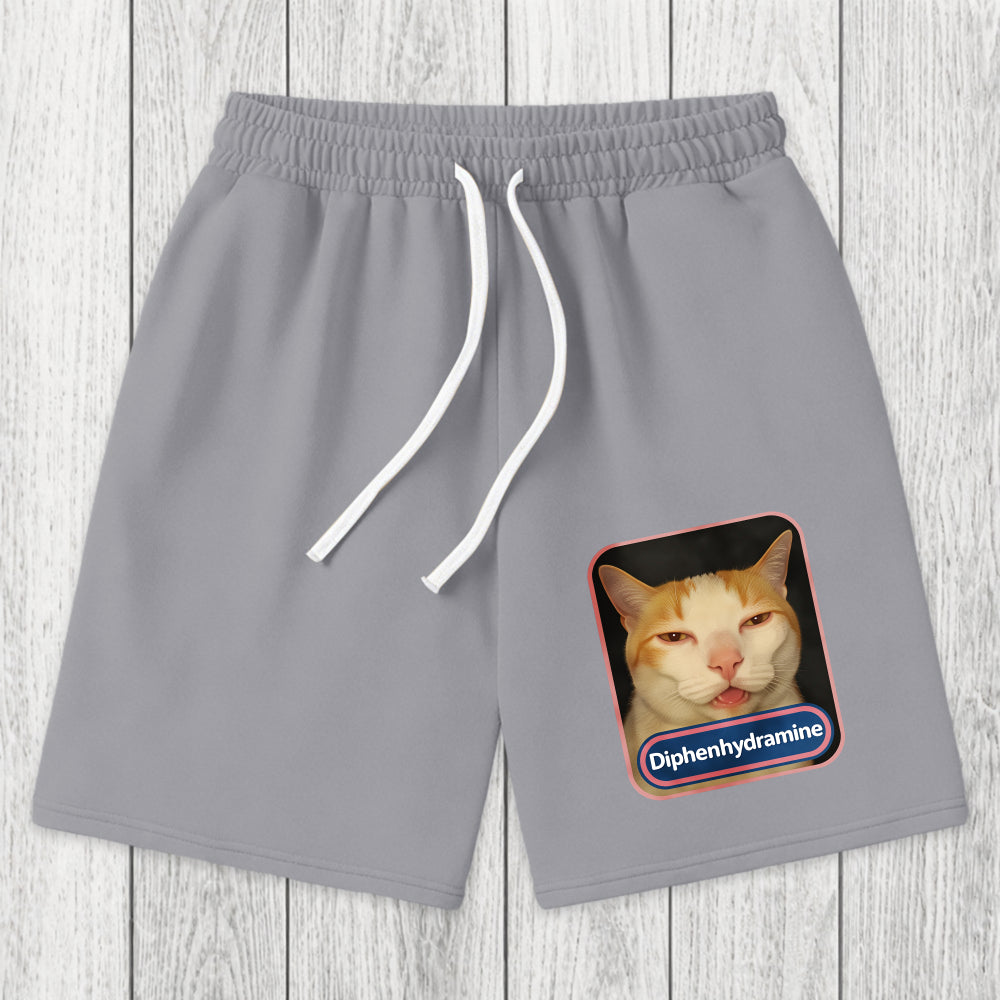 Tokyosol Pink Diphenhydramine Meme Cat Washed Shorts