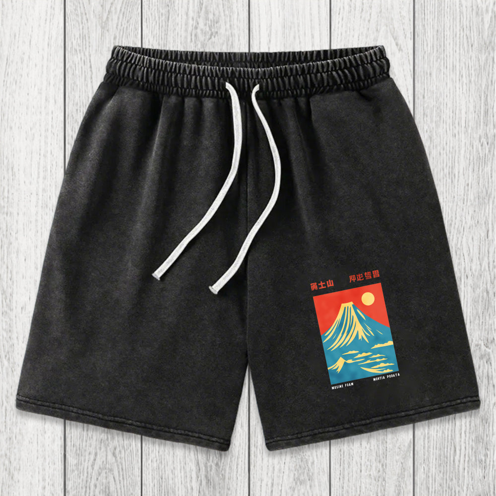 Tokyosol Mount Fuji Vintage Washed Shorts