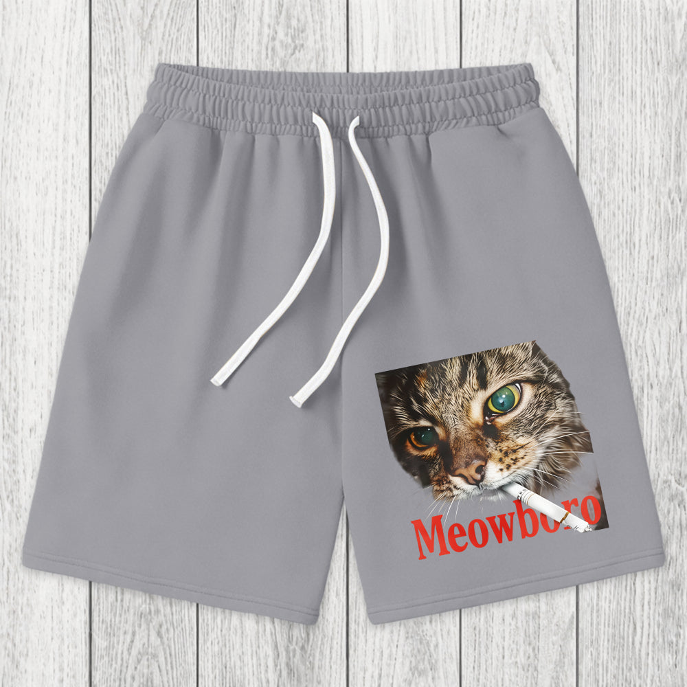 Tokyosol Funny Smoking Cat Meme Washed Shorts