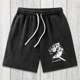 Tokyosol Retro Cat Smoking Washed Shorts