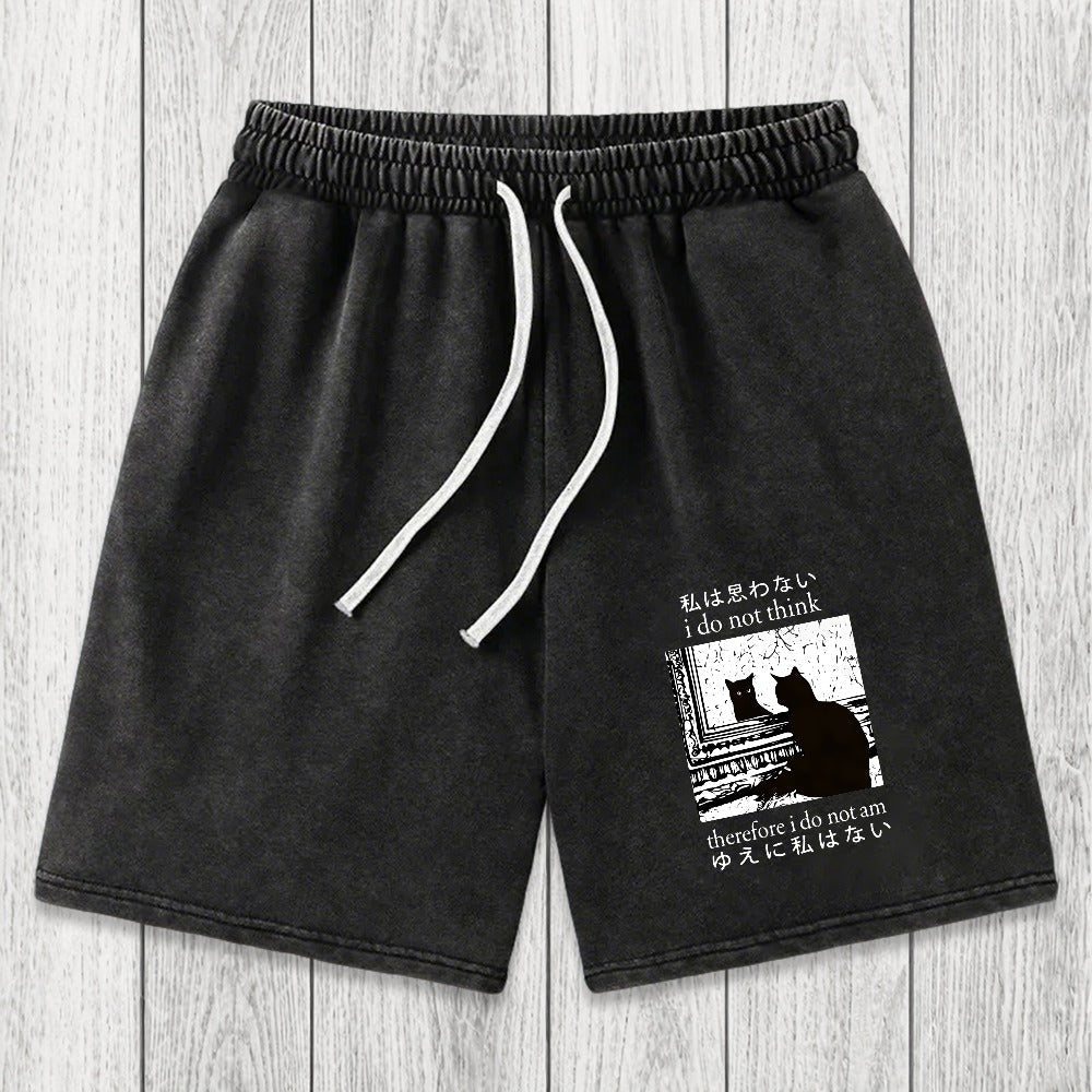 Tokyosol Thinking Cat Washed Shorts