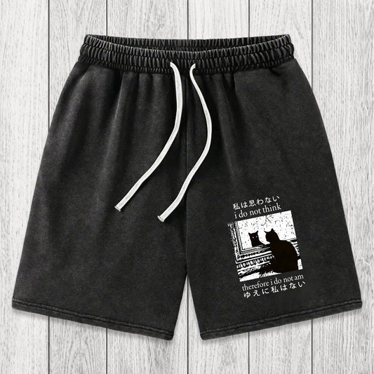 Tokyosol Thinking Cat Washed Shorts