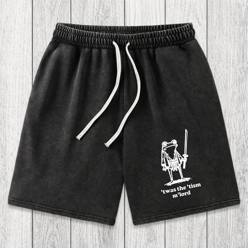 Tokyosol Focused Samurai Frog Washed Shorts