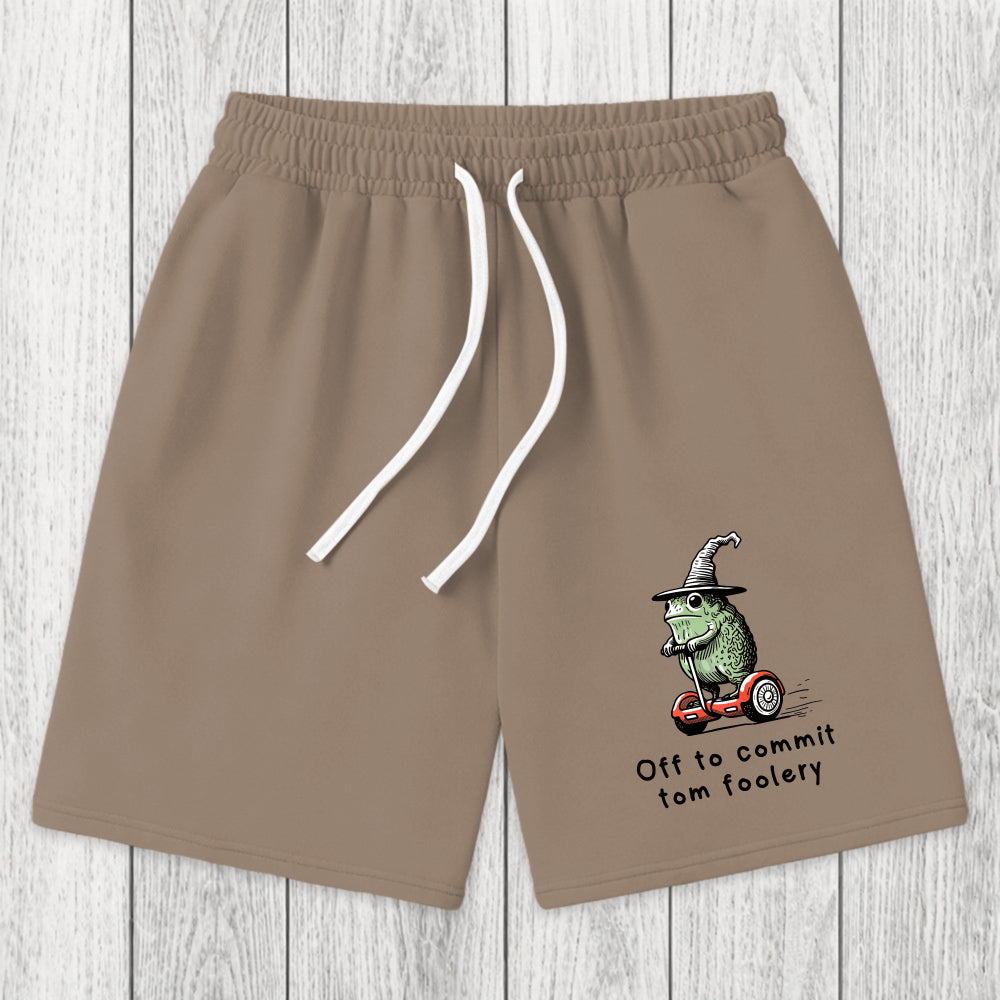 Tokyosol Frog Riding A Balance Scooter Washed Shorts