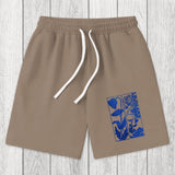 Tokyosol Woodcut Flowers Washed Shorts