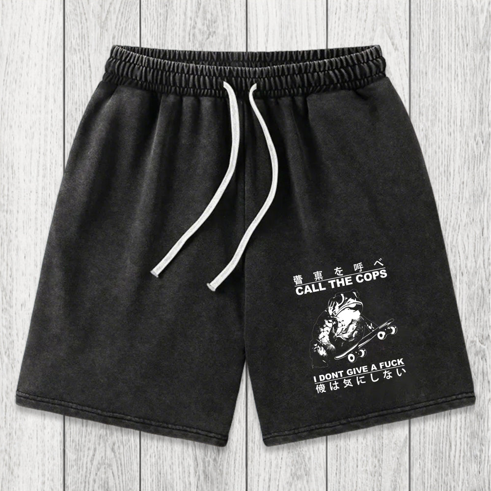 Tokyosol I Don't Care Washed Shorts