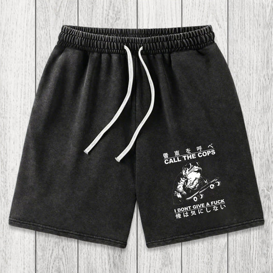 Tokyosol I Don't Care Washed Shorts