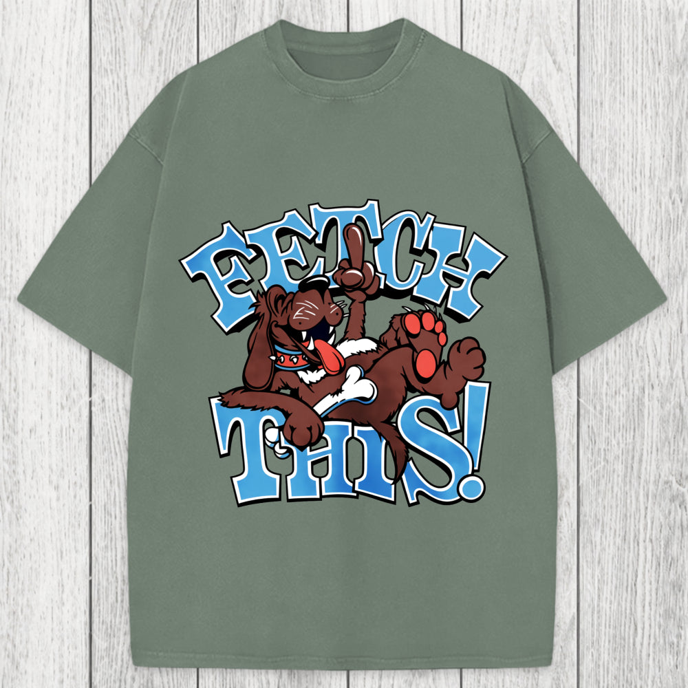 Tokyosol Vintage 90s Fetch Dog Washed T-Shirt