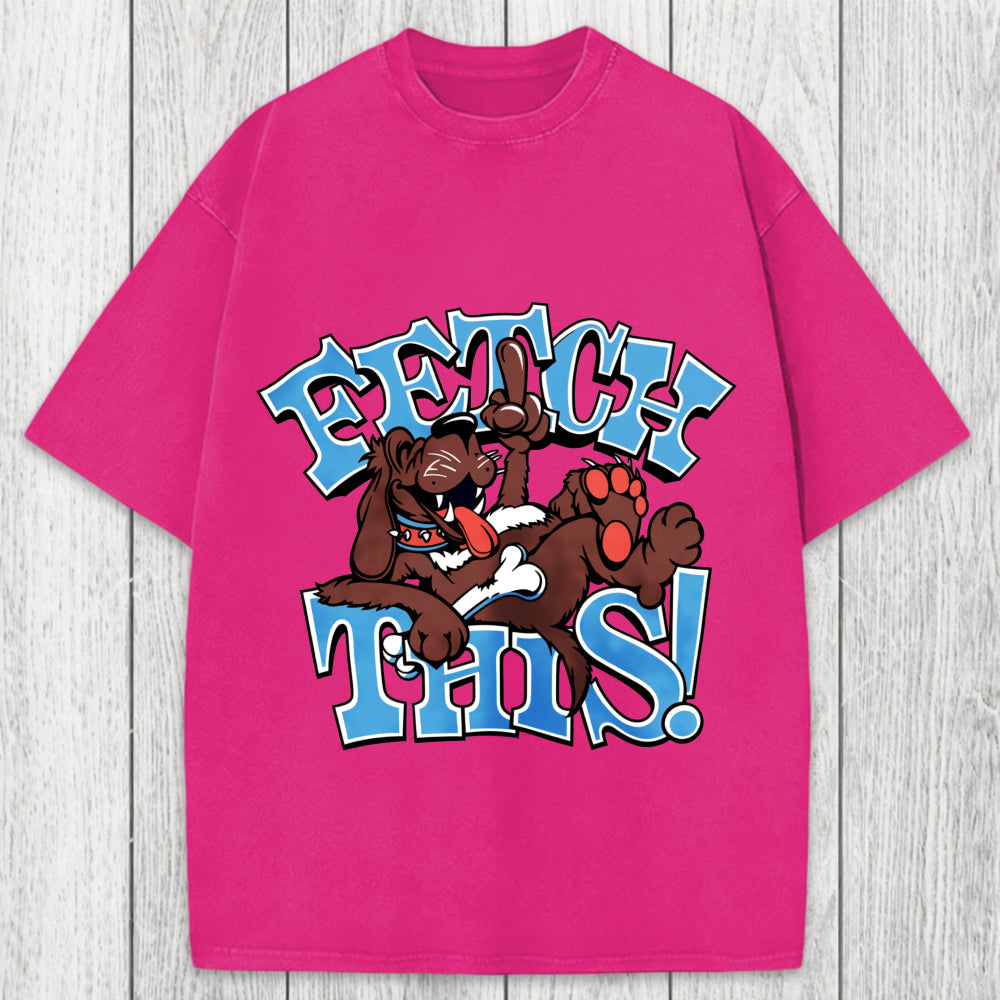 Tokyosol Vintage 90s Fetch Dog Washed T-Shirt