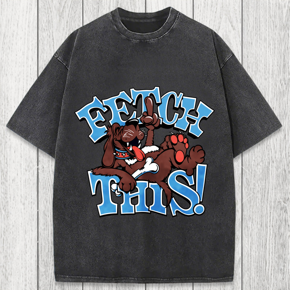 Tokyosol Vintage 90s Fetch Dog Washed T-Shirt