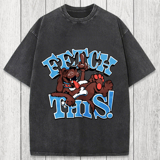 Tokyosol Vintage 90s Fetch Dog Washed T-Shirt