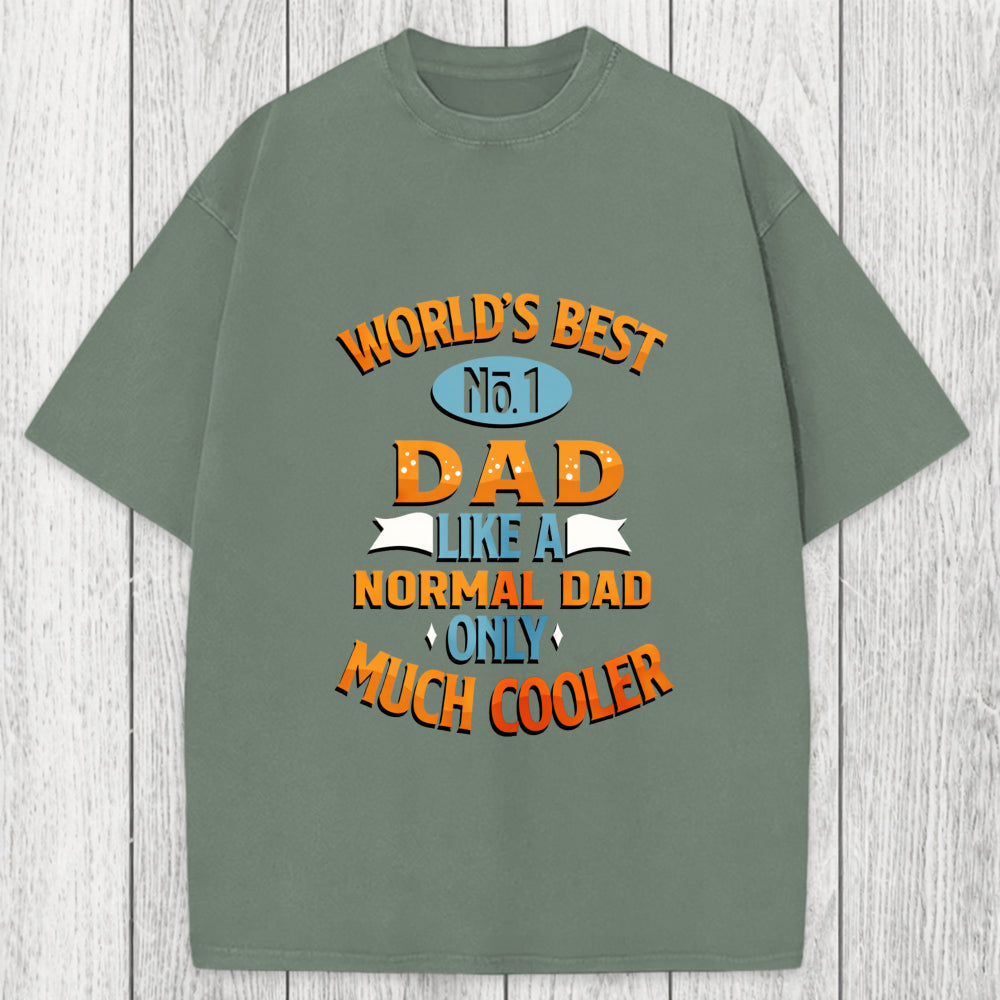 Tokyosol Worlds Best No 1 Dad Washed T-Shirt