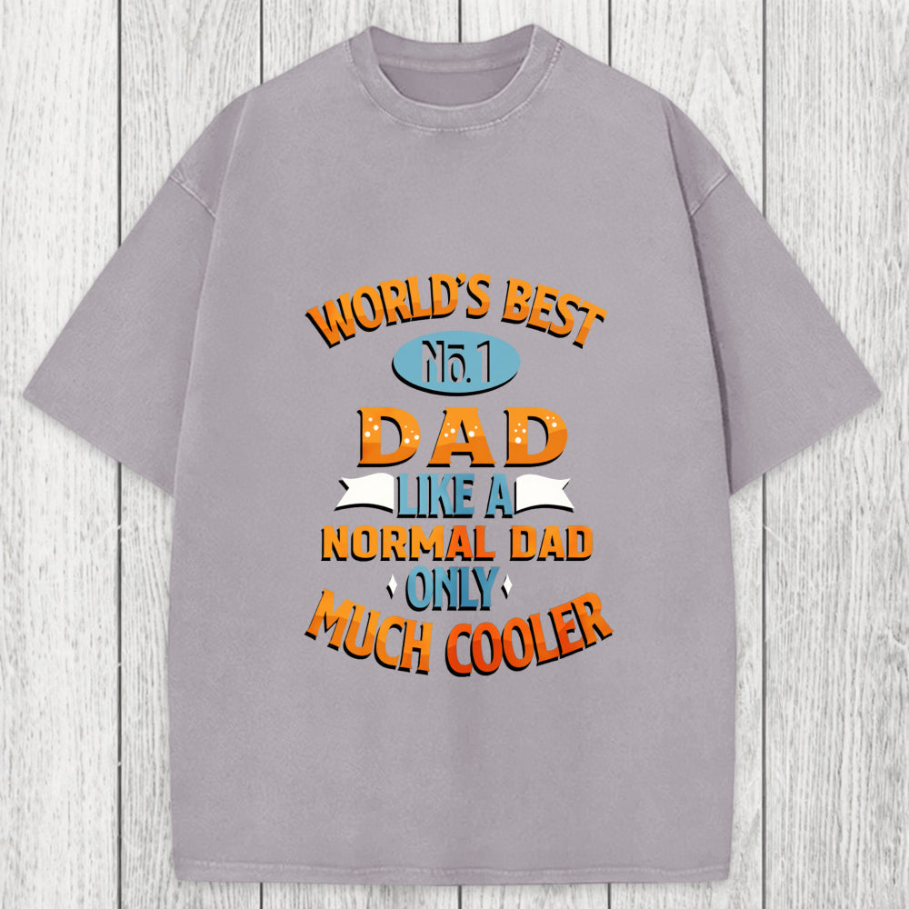 Tokyosol Worlds Best No 1 Dad Washed T-Shirt