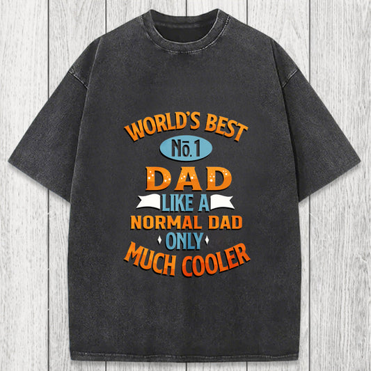 Tokyosol Worlds Best No 1 Dad Washed T-Shirt