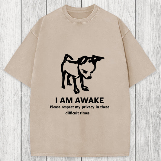 Tokyosol Silly Dog Privacy Meme Washed T-Shirt